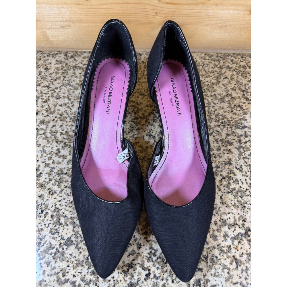 Isaac Mizrahi for Target Black Fabric Kitten Heel Pumps Pointed Toe Size 7 - Picture 2 of 8